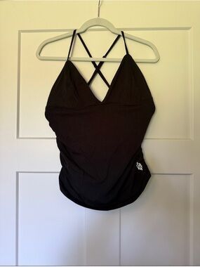 Black Crisscross Back Camisole with Built-In Support